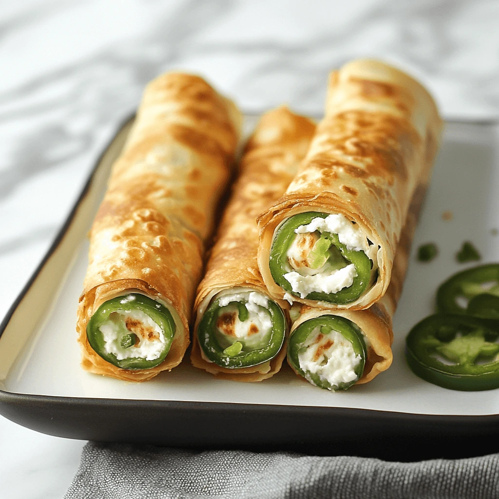 Egg Roll Wrapper Goat Cheese Jalapeno Rolls – A crispy, flavorful appetizer