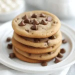 Freshly baked cookies made from pancake mix, golden brown and served on a plate.